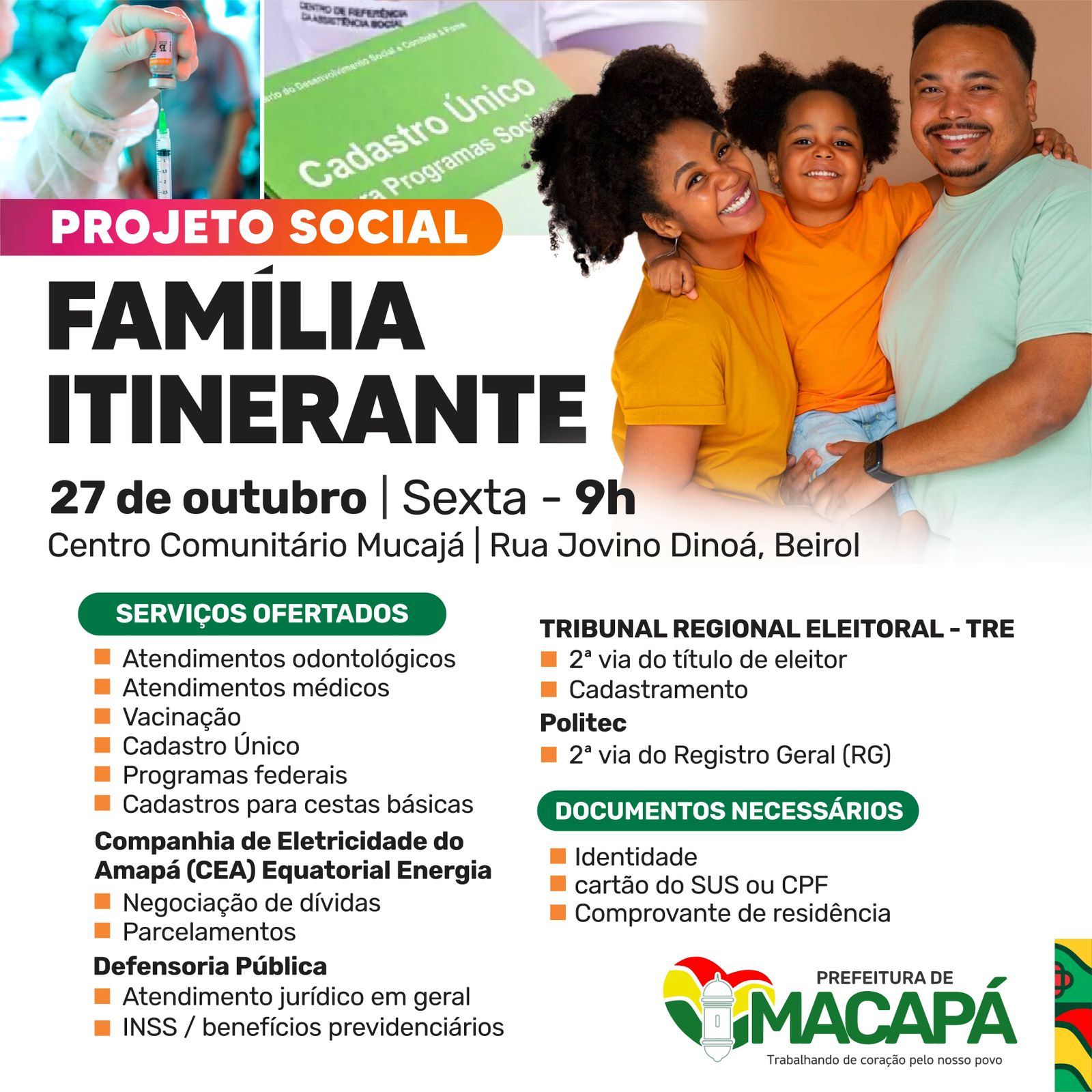 Prefeitura de Macapá promove ação de saúde para família – Prefeitura Municipal de Macapá
