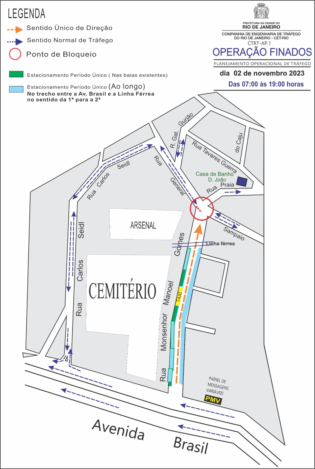 CET-Rio monta operação de trânsito para o Dia de Finados no entorno do Cemitério do Caju - Prefeitura da Cidade do Rio de Janeiro